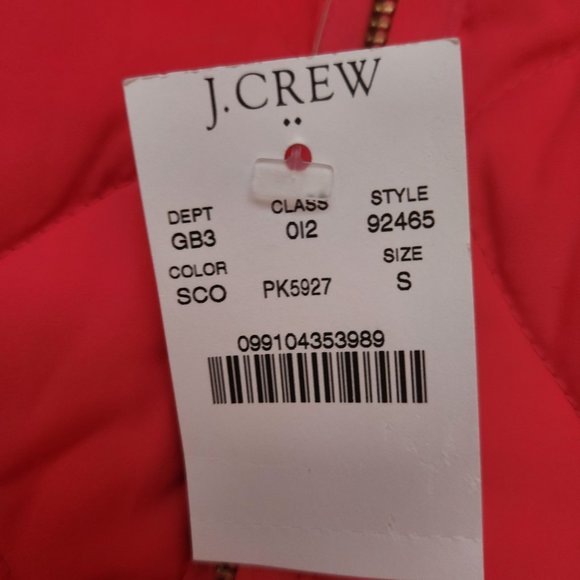 J Crew quilted down puffer vest Hot Pink S Style 92465 - Picture 6 of 8